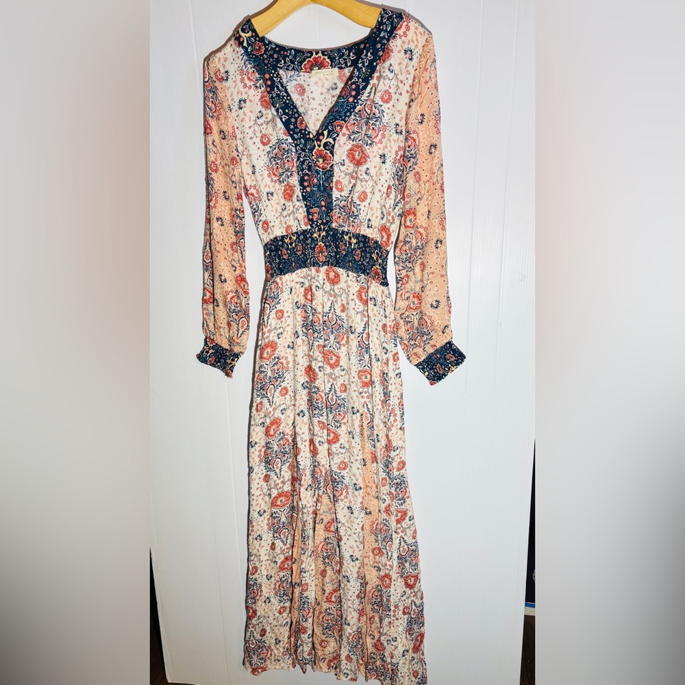 Lovestitch Paisley Maxi Dress in Pink and Blue size small